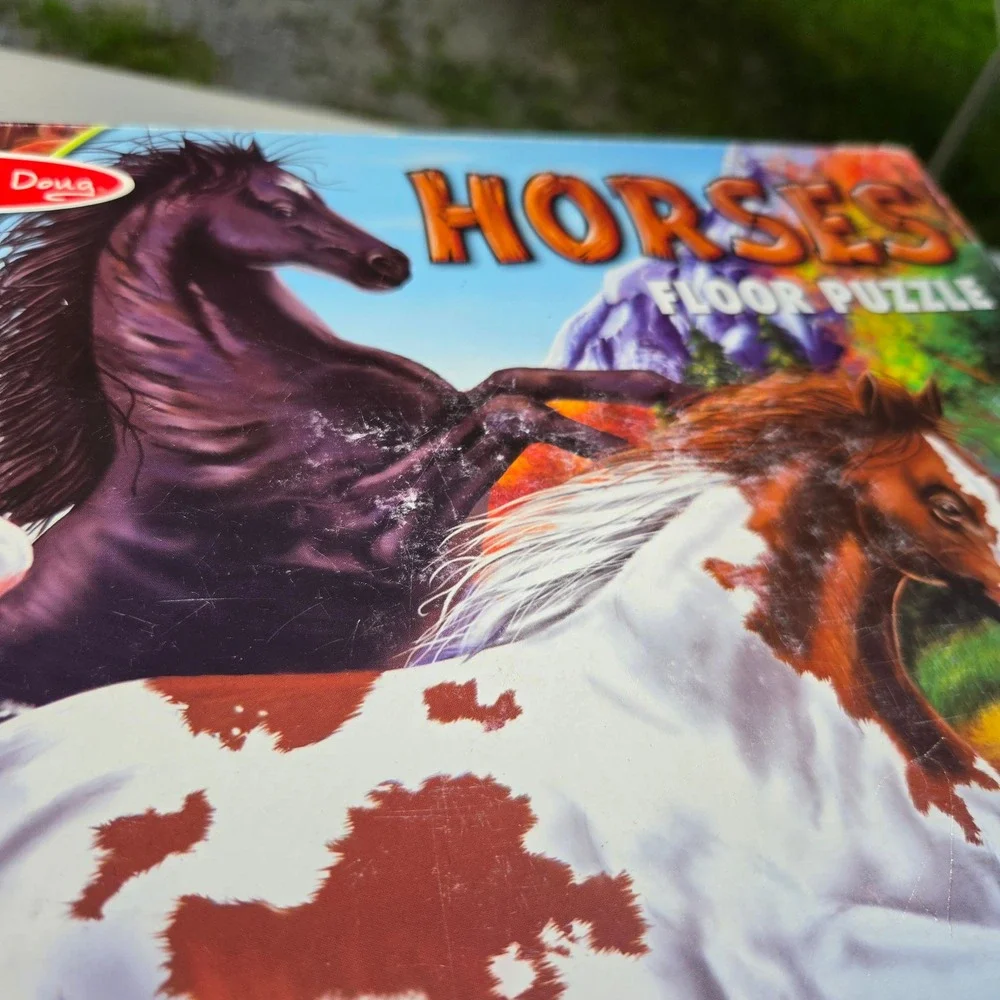 Melissa & Doug Floor Puzzle Kids 2x3ft Multicolor Good 48 Piece Horse Theme
